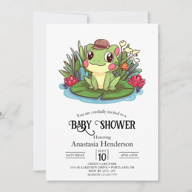 Mystical Enchanted Frog Baby Shower Invitation (Front)