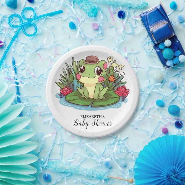 Mystical Enchanted Frog Baby Shower Paper Plates (Party)