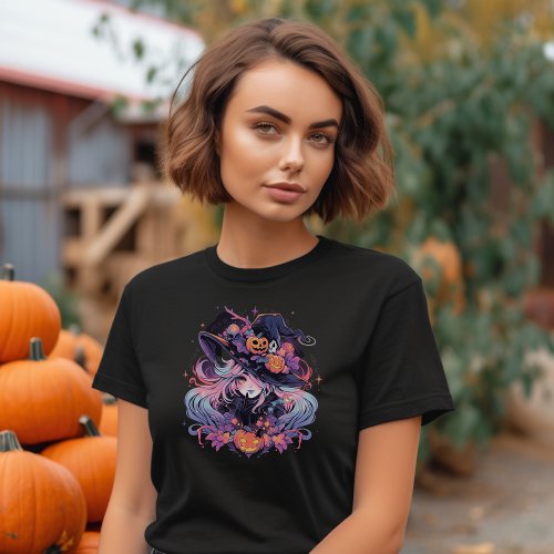 Mystical Enchantress Halloween Anime Witch T_Shirt