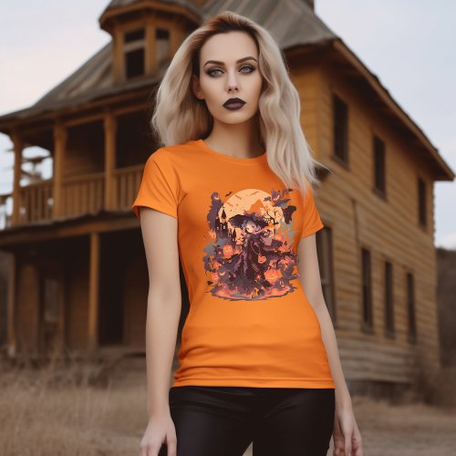 Mystical Enchantress Halloween Anime Witch T_Shirt