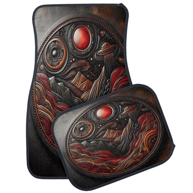 Mystical Encounter With Aliens Car Floor Mat (Set)