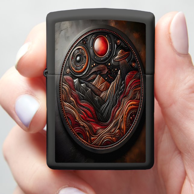 Mystical Encounter With Aliens Zippo Lighter (In Hand)