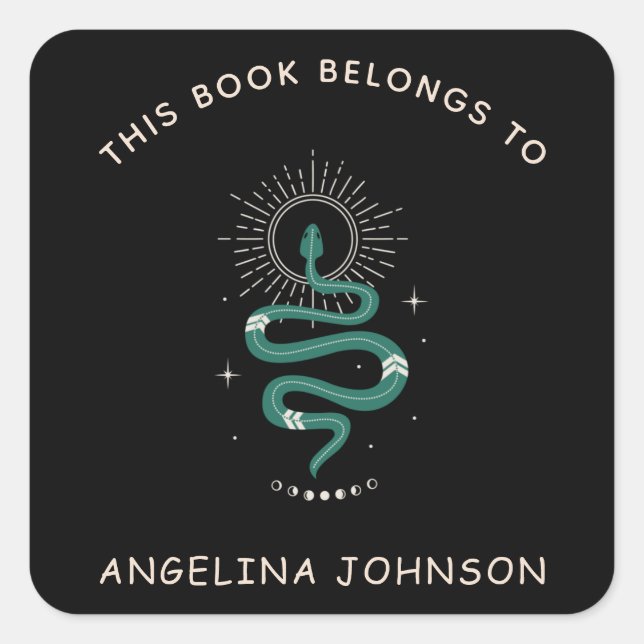 Mystical Esoteric Snake Magical Name Bookplate (Front)