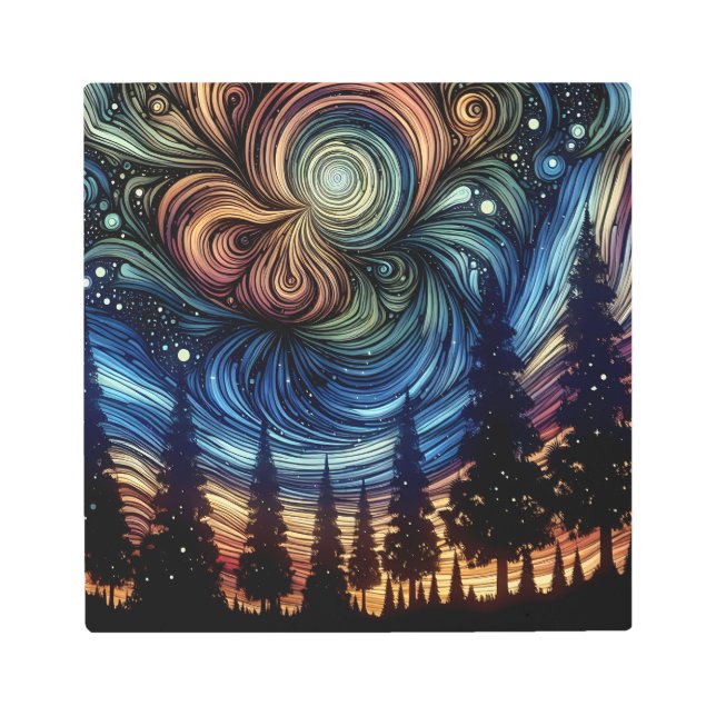 Mystical Ethereal Art with Trees and Night Sky  (Front)
