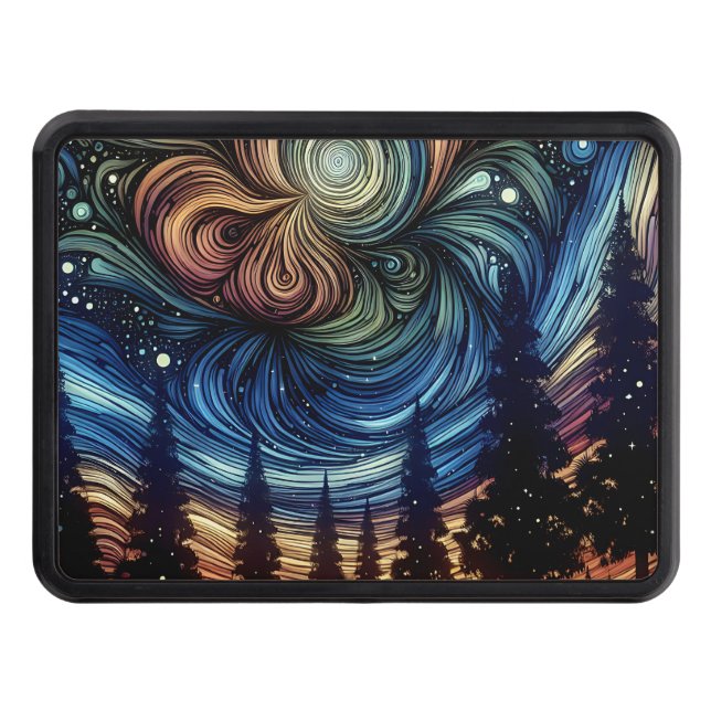 Mystical Ethereal Art with Trees and Night Sky Hitch Cover (Front)