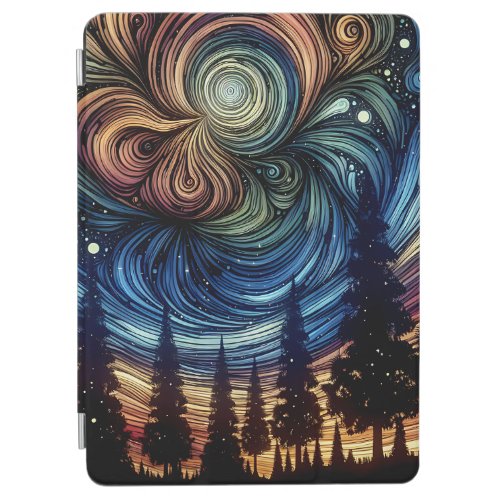 Mystical Ethereal Art with Trees and Night Sky iPad Air Cover
