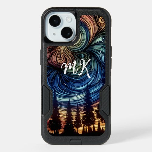 Mystical Ethereal Art with Trees and Night Sky iPhone 15 Case