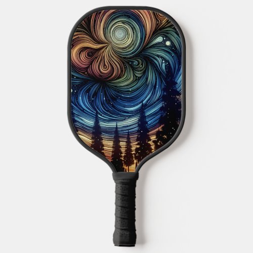Mystical Ethereal Art with Trees and Night Sky Pickleball Paddle