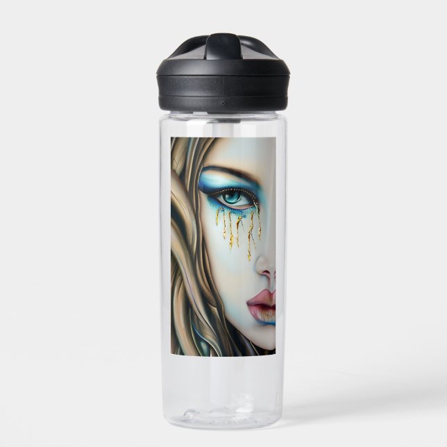 Mystical Ethereal Golden Goddess Tears Water Bottle (Front)