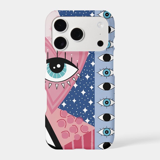 Mystical Evil Eye Heart Pop Art Retro Celestial  iPhone Case (Back)