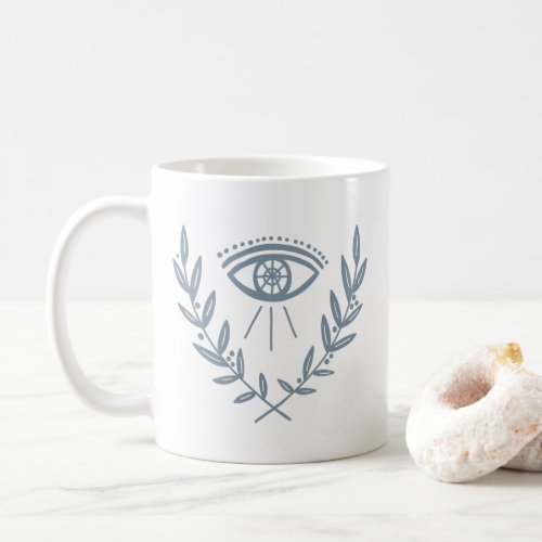 Mystical Eye and Herbs Vines Magical Boho Coffee Mug