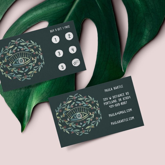 Mystical Eye and Rose Vines Magical Boho Chic Loyalty Card (Creator Uploaded)