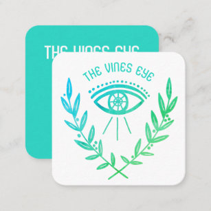 Mystical Eye and Vines Elegant Boho  Square Business Card
