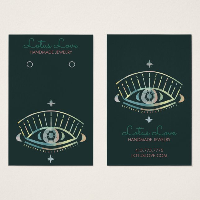 Mystical Eye Earring Necklace Jewelry Display Card (Front & Back)