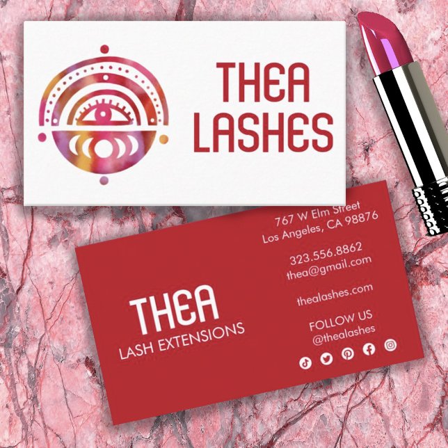 Mystical Eye Elegant Boho Watercolor Esthetician  Business Card (Creator Uploaded)