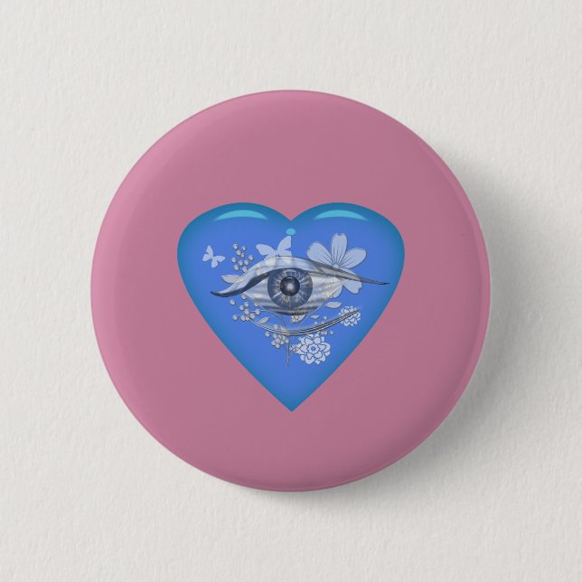 Mystical Eye Floral Heart Button (Front)