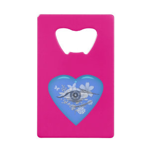 Mystical Eye Floral Heart Credit Card Bottle Opener