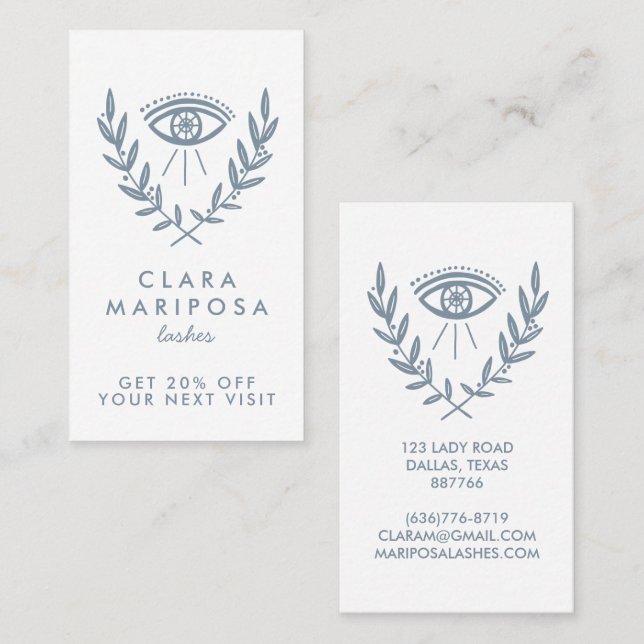 Mystical Eye Herbal Vines Boho Beauty Illustrated Discount Card (Front/Back)