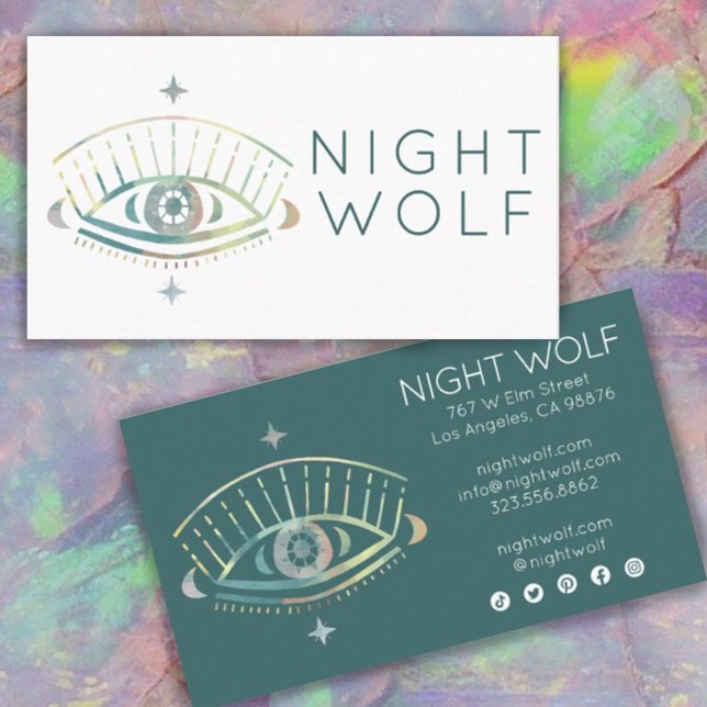 Mystical Eye Magical Boho Colorful Chic  Business Card (Creator Uploaded)