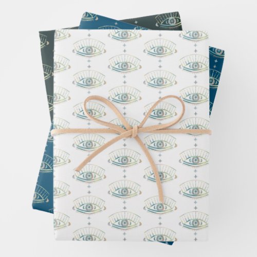 Mystical Eye Magical Boho Colorful Pastel Gift  Wrapping Paper Sheets