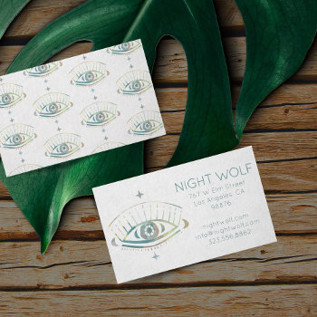 Mystical Eye Magical Boho Colorful Pastel Rainbow Business Card by ShoshannahScribbles at Zazzle