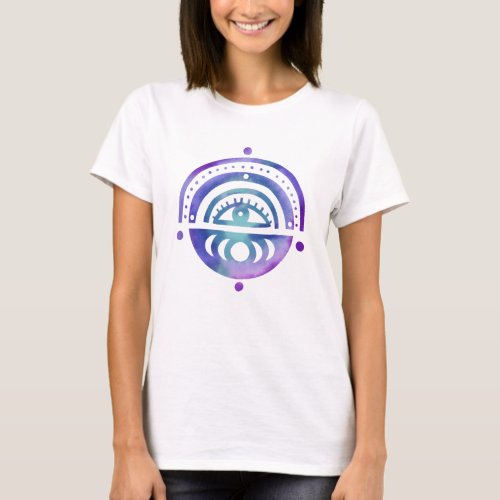 Mystical Eye Magical Elegant Boho Watercolor T_Shirt