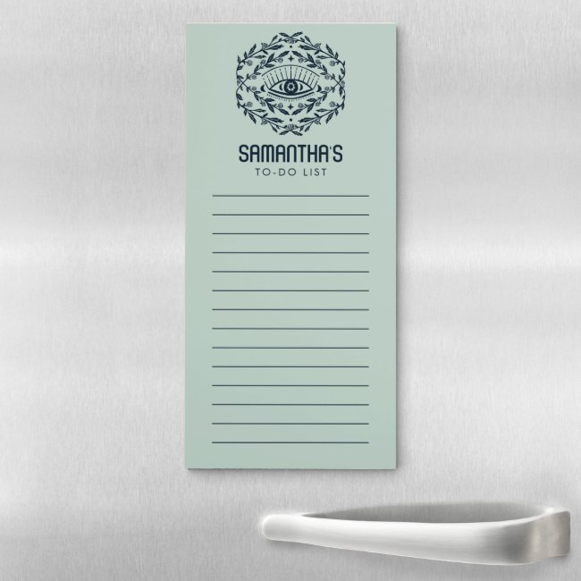 Mystical Eye Magical Vines TO-DO Grocery List Magnetic Notepad