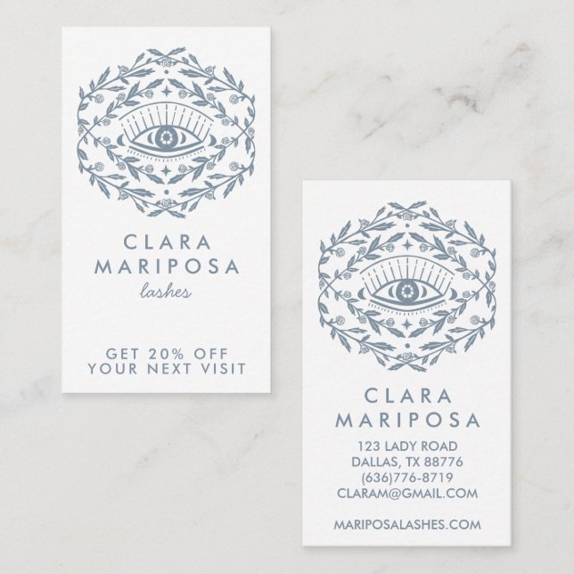 Mystical Eye Rose Vines Boho Beauty Illustrated  Discount Card (Front/Back)