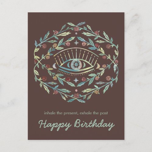 Mystical Eye Roses Inspirational Happy Birthday  Postcard