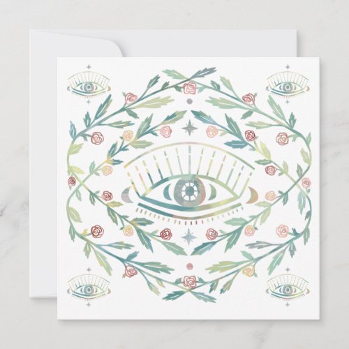 Mystical Eye Roses Vines Magical Boho Blank Card