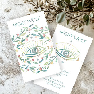 Mystical Eye Roses Vines Magical Boho Colorful  Business Card