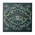 Mystical Eye Roses Vines Magical Boho Colorful   Ceramic Tile<br><div class="desc">This hand made pattern makes an awesome home decor item. Check out my shop for more or let me know if you'd like something custom!</div>