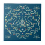 Mystical Eye Roses Vines Magical Boho Colorful    Ceramic Tile<br><div class="desc">This hand made pattern makes an awesome home decor item. Check out my shop for more or let me know if you'd like something custom!</div>