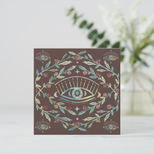 Mystical Eye Roses Vines Magical Boho Colorful Invitation