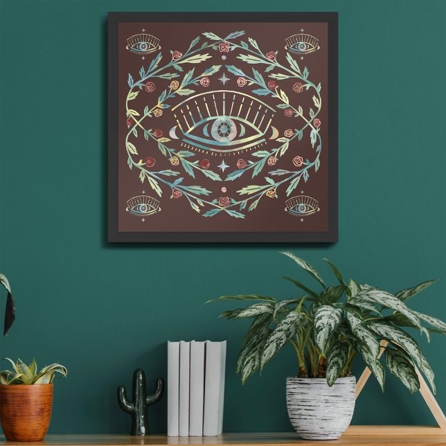 Mystical Eye Roses Vines Magical Boho Colorful   Poster (Mystical Eye Roses Vines Magical Boho Colorful Poster
)