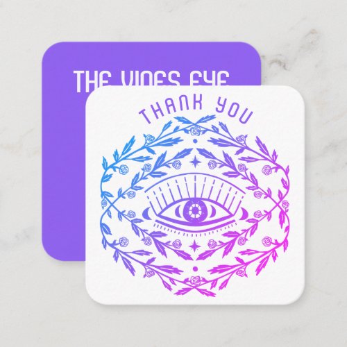Mystical Eye Roses Vines Magical Boho Order Thanks Square Business Card