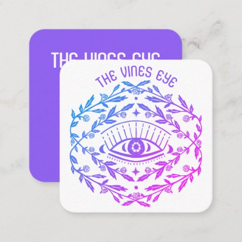 Mystical Eye Roses Vines Magical Boho Square Business Card