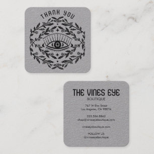 Mystical Eye Roses Vines Magical Boho Thank You Square Business Card
