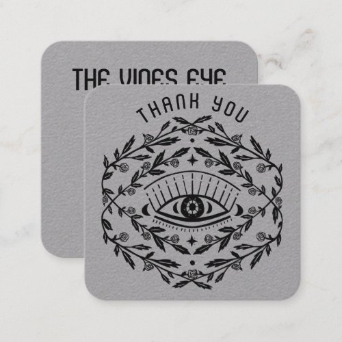 Mystical Eye Roses Vines Magical Boho Thank You  Square Business Card