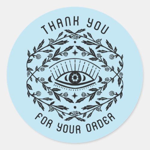 Mystical Eye Roses Vines Magical Order Thank You  Classic Round Sticker