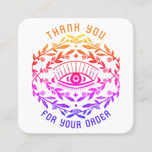 Mystical Eye Roses Vines Magical Order Thank You Square Business Card