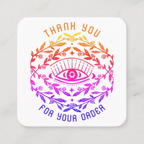 Mystical Eye Roses Vines Magical Order Thank You Square Business Card