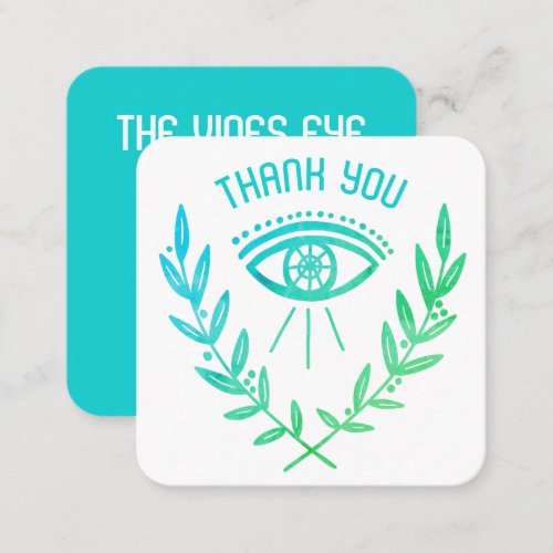 Mystical Eye  Vines Elegant Boho Order Thank You Square Business Card