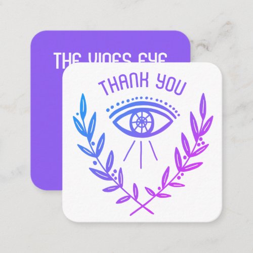 Mystical Eye  Vines Elegant Boho Order Thank You Square Business Card