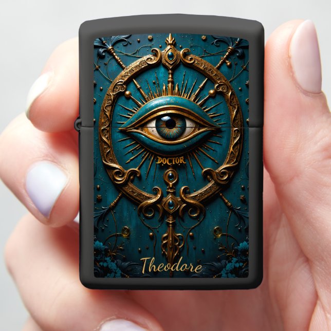 Mystical Eye Visionary Doctor Keepsake Zippo Lighter (In Hand)