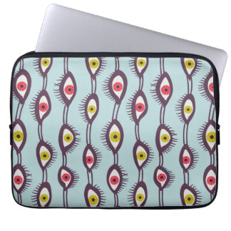 Mystical Eyes Pattern - Psychedelic Trippy Design  Laptop Sleeve