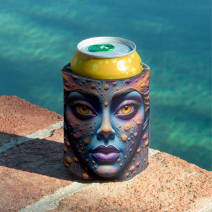 Mystical Face Art Can Cooler
