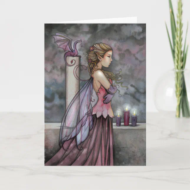 Mystical Fairy And Dragon Card By Molly Harrison 