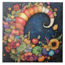 Mystical Fall Crescent Moon Cornucopia