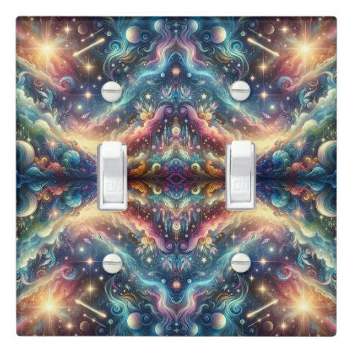 Mystical Fantasy Colorful Celestial Faraway Castle Light Switch Cover